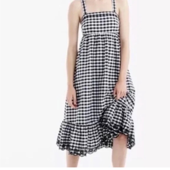 J. Crew Black and White Asymmetrical Ruffled Sundress - Picture 1 of 9